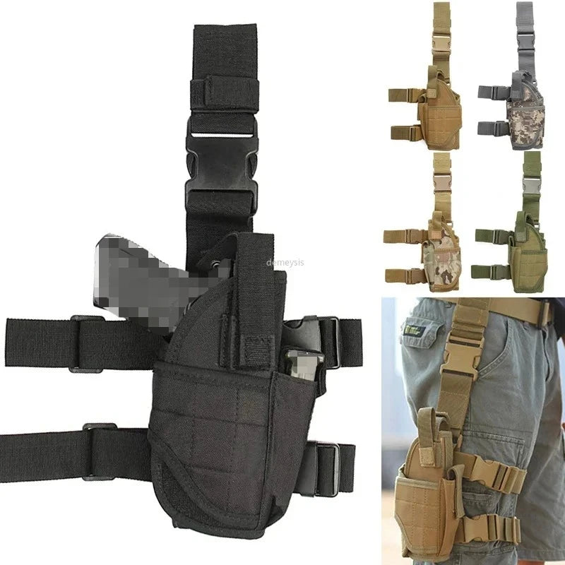 Funda Universal para pistola con pierna caída, bolsa táctica para pistola en el muslo para diestros, arnés para piernas para todas las pistolas