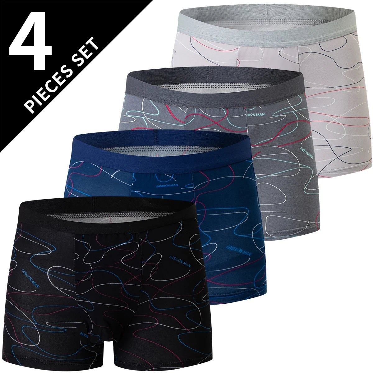 Ropa interior para padres e hijos para hombres y adolescentes, pantalones cortos con estampado Simple y a la moda, pantalones cortos informales con cintura elástica Joker, 4/10 piezas