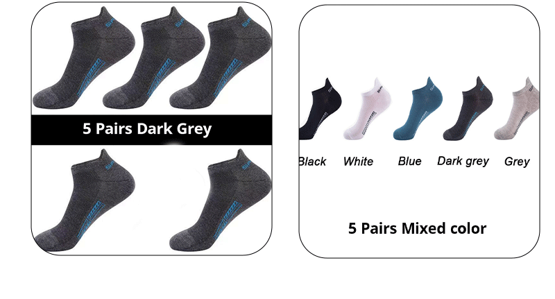 5/10/20 pares de calcetines deportivos de poliéster transpirables de malla fina de verano para hombre calcetines cortos absorbentes de sudor