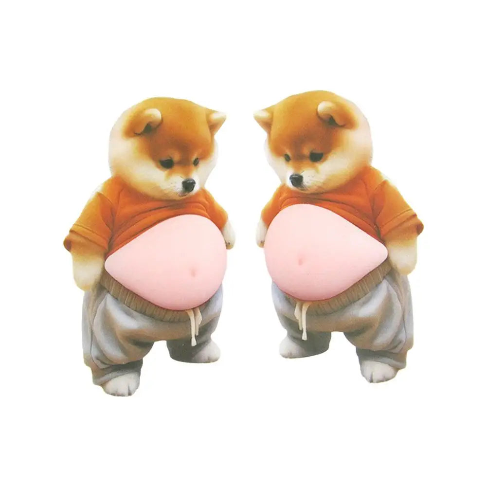 Pegatina 3D de silicona con diseño de Shiba Inu para puerta de coche, protector de parachoques, juguete decorativo y divertido para la carrocería del coche.