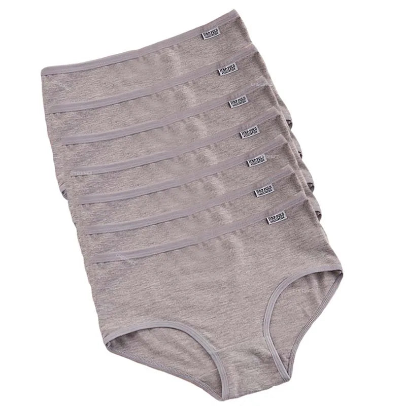 7 unids/lote de ropa interior de talla grande, bragas de algodón para mujer, lencería Sexy, pantalones cortos, ropa interior, bragas sólidas, M-4XL íntima femenina