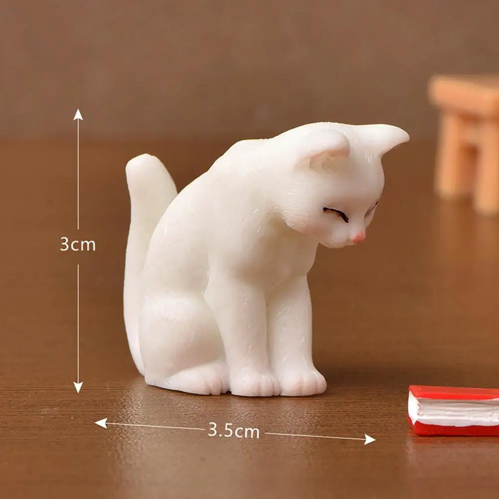 Mini adorno de gato Kawaii, estatua de gatito de jardín, regalo para niños, miniaturas, familia de gatos, figuritas decorativas, artesanías de gatos bonitos