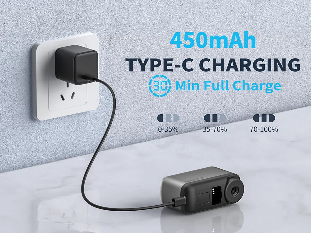 TOPUMP TB2 PRO Mini bomba eléctrica portátil para bicicleta Inflador de neumáticos inalámbrico 120PSI Max 450mAh batería con pantalla de carga rápida