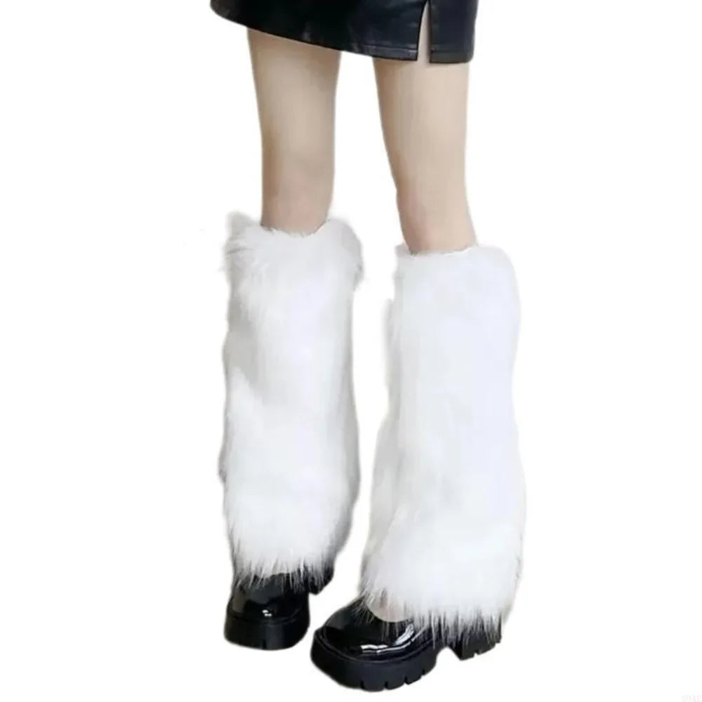 Calentadores de Piernas de Piel Sintética, 40 cm, Estilo Japonés, Lolita, Cubrebotas, Kawaii, Y2K, Calentadores de Rodilla para Otoño/Invierno