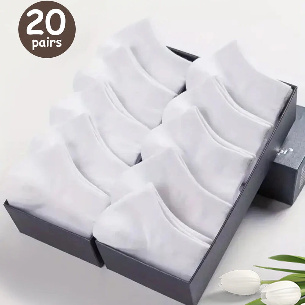 10/20/30/40/50 pares de calcetines tobilleros de corte bajo con desodorante transpirable para hombre, ropa cómoda que absorbe el sudor y para verano