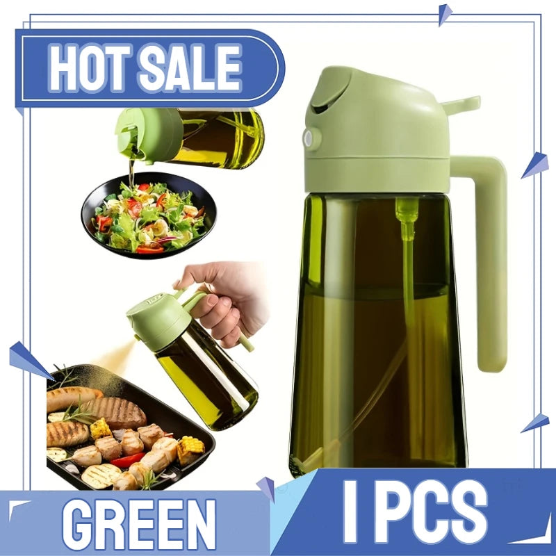 Dispensador de aceite en aerosol 2 en 1 para cocina, pulverizador de aceite o solo cepillo pulverizador para freír al aire, ensaladas, asar, cocinar en la cocina