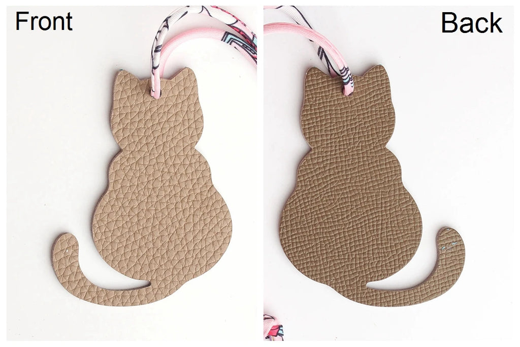 Llavero con doble cara de piel auténtica de grano completo de cocodrilo, gato de la suerte, cachorro, perro, caballo, mochila, colgante, Animal, bolso de mujer