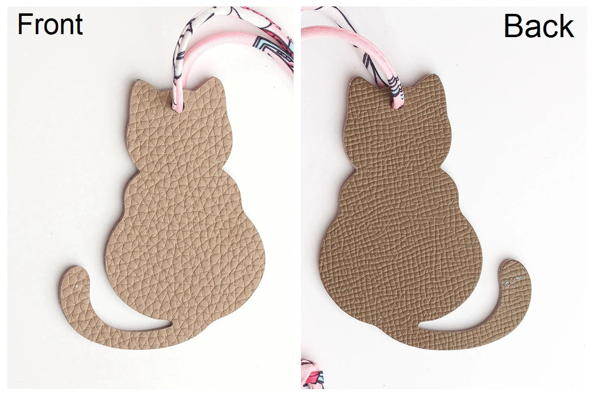 Llavero con doble cara de piel auténtica de grano completo de cocodrilo, gato de la suerte, cachorro, perro, caballo, mochila, colgante, Animal, bolso de mujer