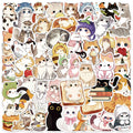 50 Uds. De pegatinas de dibujos animados de gato, decoración artesanal, maleta, álbum de recortes, teléfono, portátil, papelería, gatito, pegatina de juguete para niños