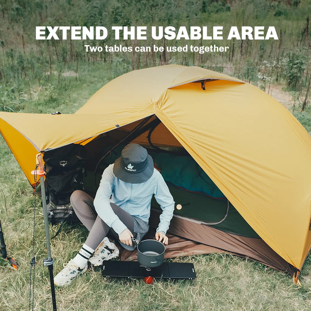 Mesa ultraligera de gasolina y arce de fuego, escritorio de aluminio plegable portátil para senderismo en solitario, Camping, viaje, quemador de Gas, mesa de estante 191g
