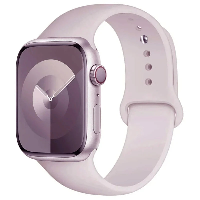 Correa de silicona para Apple Watch, 46mm, 44mm, 45mm, 40mm, 41mm, 42-38mm, 49mm, pulsera deportiva iwatch series 11 10 9 8 7 6 5 SE Ultra3