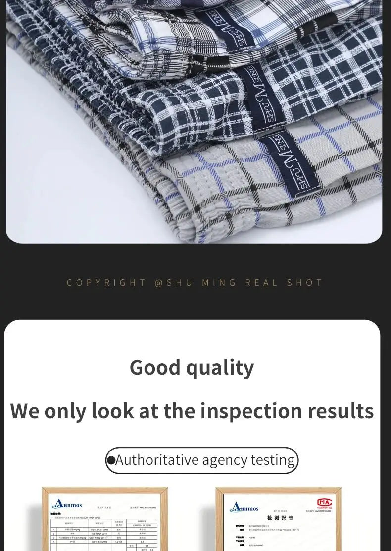Pantalones Aro de talla grande M-3XL para hombre, ropa interior de celosía de algodón, pantalones cortos holgados de cintura alta para verano, pantalones cortos finos y transpirables para el hogar, calzoncillos con bolsa