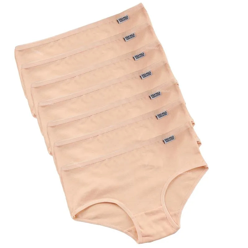 7 unids/lote de ropa interior de talla grande, bragas de algodón para mujer, lencería Sexy, pantalones cortos, ropa interior, bragas sólidas, M-4XL íntima femenina