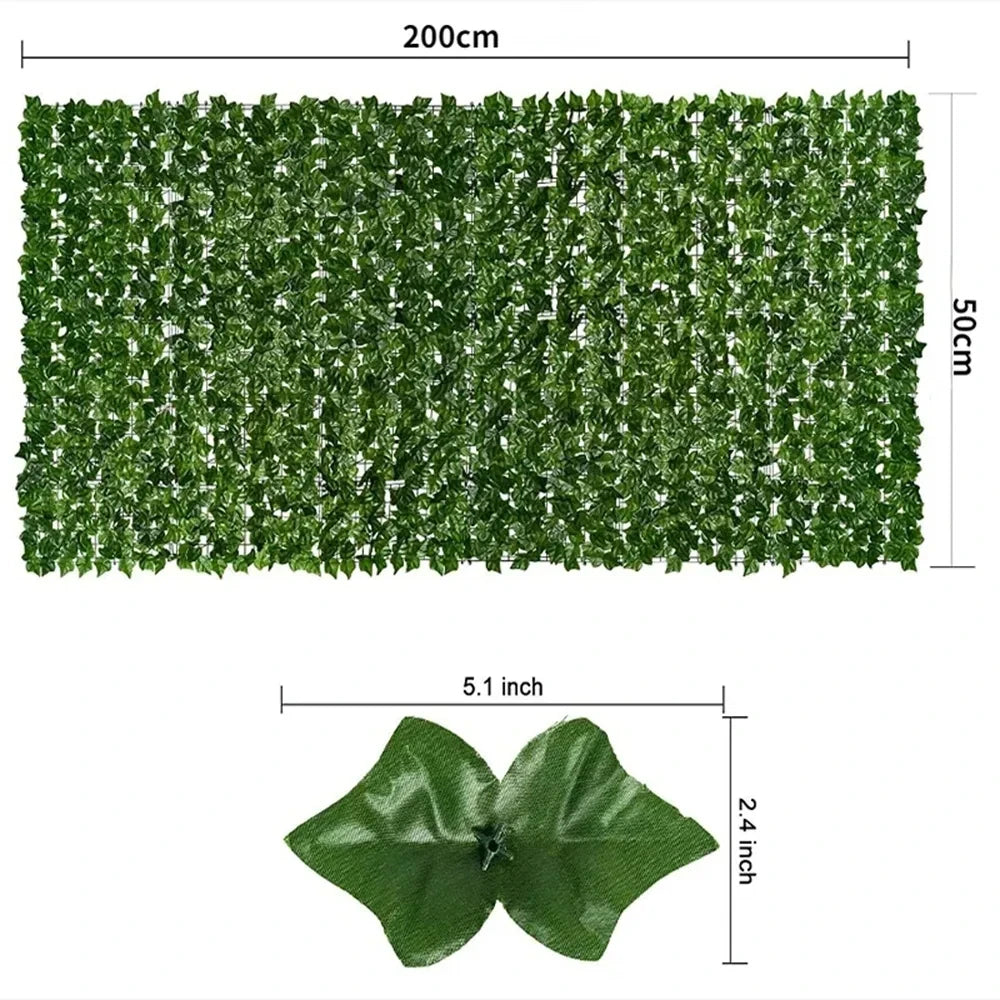Paneles de valla de hojas verdes, seto de hiedra Artificial de 50x200cm, pantalla de valla de privacidad falsa para decoración del hogar, jardín al aire libre, balcón, 1x3m