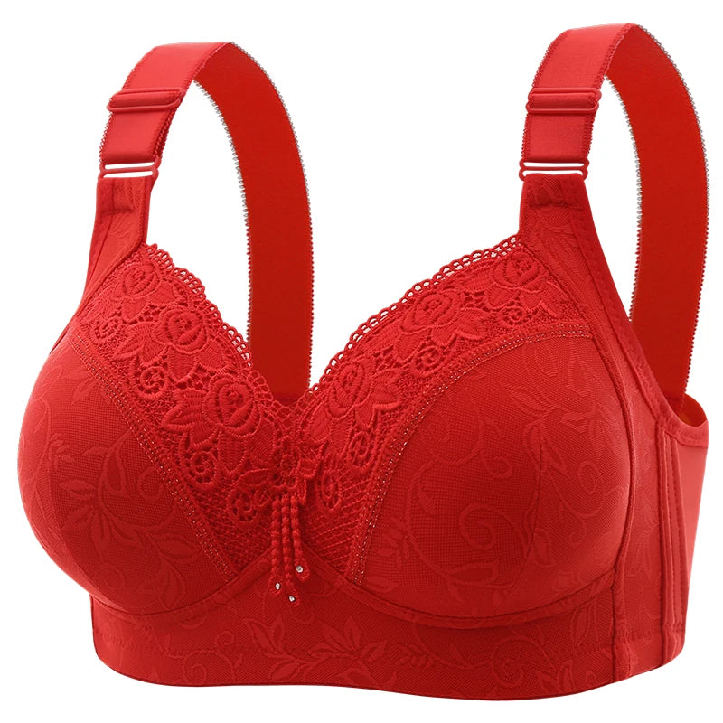 Sujetadores de encaje para mujer, Bralette con perspectiva ultrafina, sujetador con escote en V profundo, lencería Sexy, Tops de talla grande, ropa interior para mamá, sujetador activo