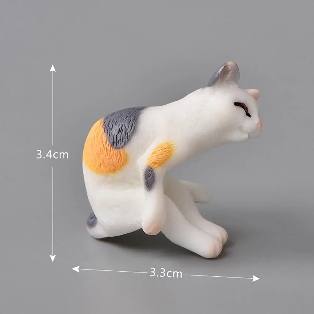 Mini adorno de gato Kawaii, estatua de gatito de jardín, regalo para niños, miniaturas, familia de gatos, figuritas decorativas, artesanías de gatos bonitos