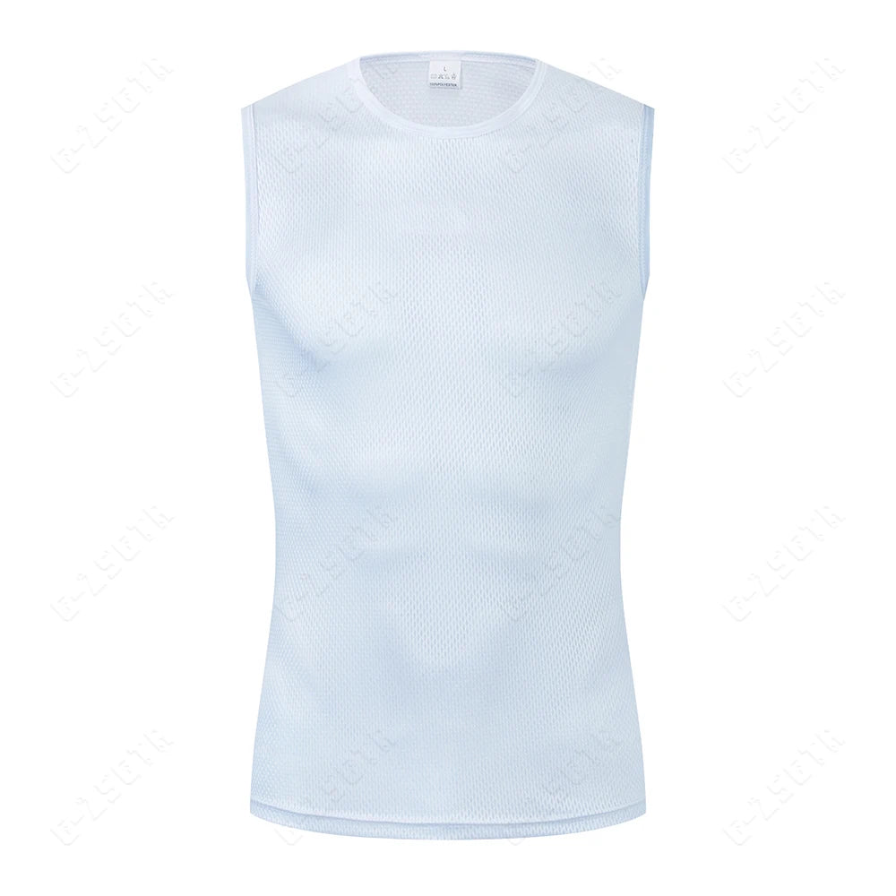 Capa Base de ciclismo, ropa interior reflectante, Jersey de ciclismo blanco, chaleco deportivo, camiseta interior para hombre, chaleco elástico de secado rápido, Jersey para bicicleta de carretera