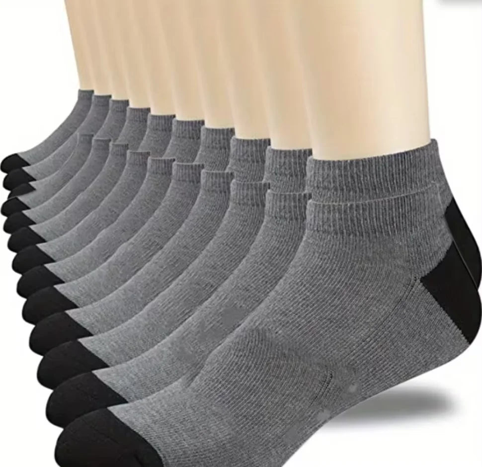 10 pares de medias deportivas de algodón transpirables para hombre, calcetines de fibra de bambú para otoño e invierno, desodorante con absorción de sudor, calcetines de negocios