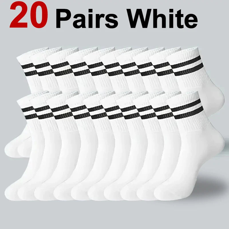 5/10/20 pares de calcetines de cuello redondo de color sólido neutro, calcetines deportivos transpirables y cómodos para primavera y verano, calcetines deportivos para todas las estaciones