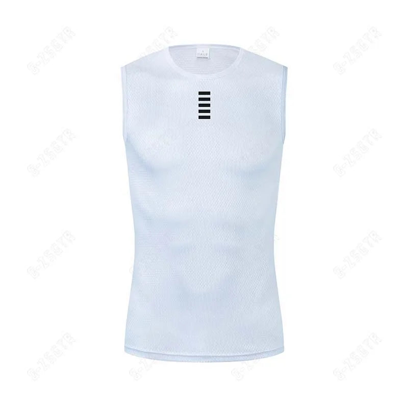 Capa Base de ciclismo, ropa interior reflectante, Jersey de ciclismo blanco, chaleco deportivo, camiseta interior para hombre, chaleco elástico de secado rápido, Jersey para bicicleta de carretera