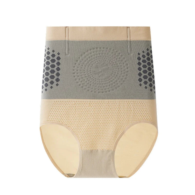 Braguitas Moldeadoras de Cintura Alta sin Costuras para Mujer, Control de Abdomen, Terapia Magnética, Calentamiento Uterino, Ropa Interior Adelgazante