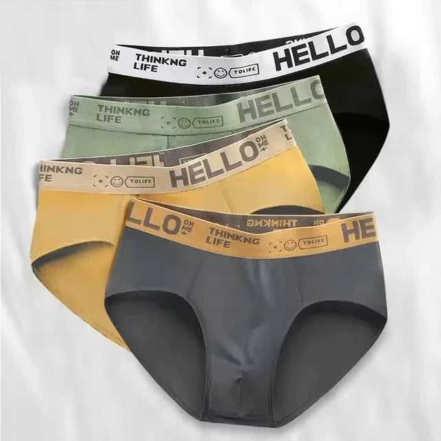 4 unids/lote de calzoncillos Para Hombre, ropa interior Para Hombre, pantalones cortos sexis, bragas Para Hombre, calzoncillos elásticos transpirables Para Hombres de gran tamaño