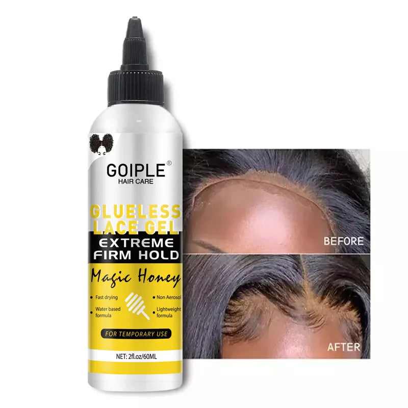 GOIPLE Gel Adhesivo para Encaje sin Pegamento, Lavable, 2 fl.oz, Fijación Extrema, Fórmula Ligera a Base de Agua, Adhesivo No Aerosol para Uso Temporal