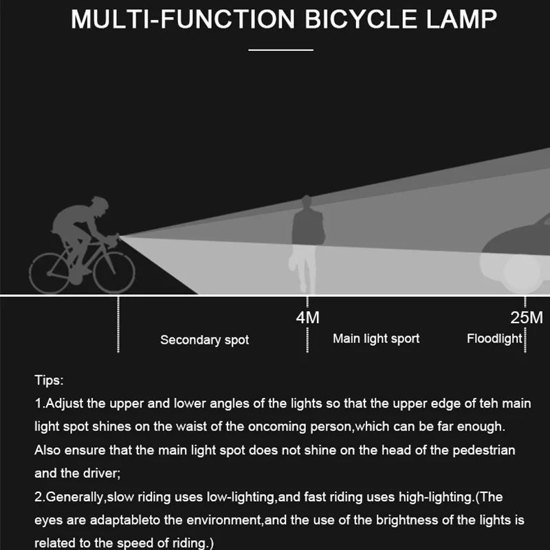 Juego de luces delanteras para bicicleta con luz trasera, recargable por USB, fácil de instalar, 3 modos, accesorios para bicicleta de carretera MTB