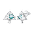 WOSTU-pendientes de plata de ley 925 con diseño de animales y patas bonitas de arcoíris para mujer, aretes con forma de corazón, flor ovalada, circonita, cangrejo, regalo de joyería