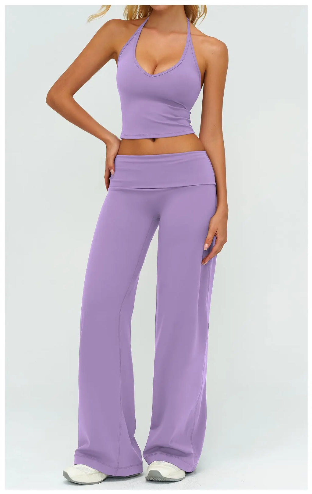 Conjunto Deportivo de Yoga para Mujer, Conjunto de Dos Piezas, Pantalones y Top, Traje Deportivo para Gimnasio, Yoga y Entrenamiento