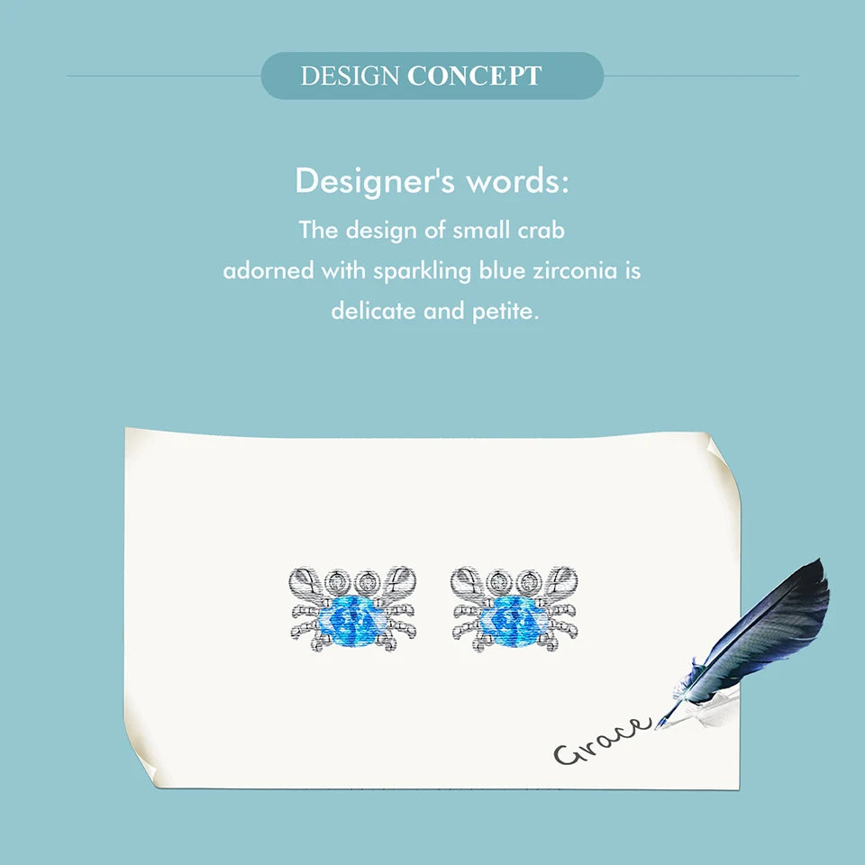 WOSTU-pendientes de plata de ley 925 con diseño de animales y patas bonitas de arcoíris para mujer, aretes con forma de corazón, flor ovalada, circonita, cangrejo, regalo de joyería
