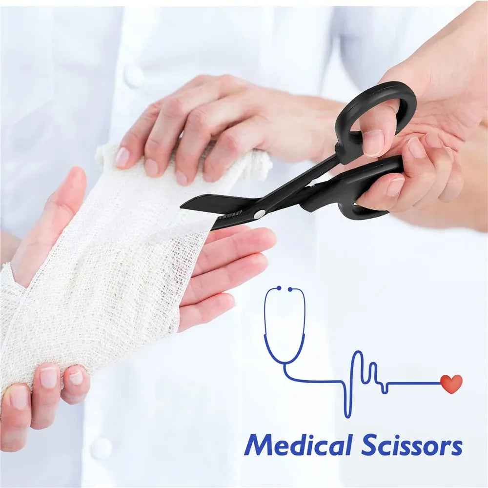 Tijeras de Primeros Auxilios de Emergencia - Tijeras Multiusos para Trauma, para Kits IFAK, Supervivencia al Aire Libre, Rescate Paramédico - Cortador de Gasa Médica