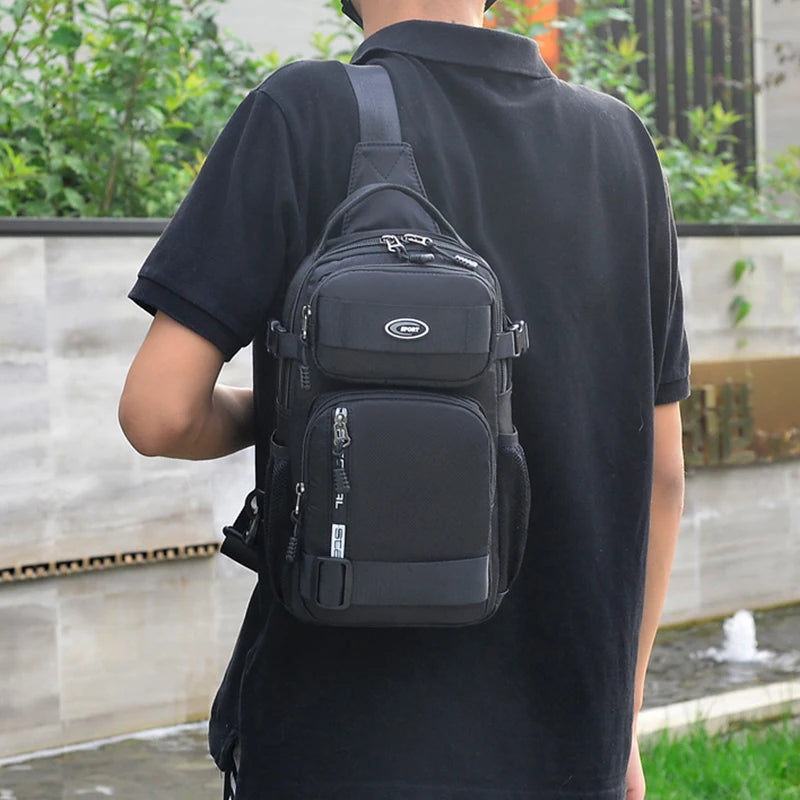 Mochila de montar para hombre, bolso de pecho para hombre, bolso de hombro informal para hombre, bolso cruzado ligero y de gran capacidad