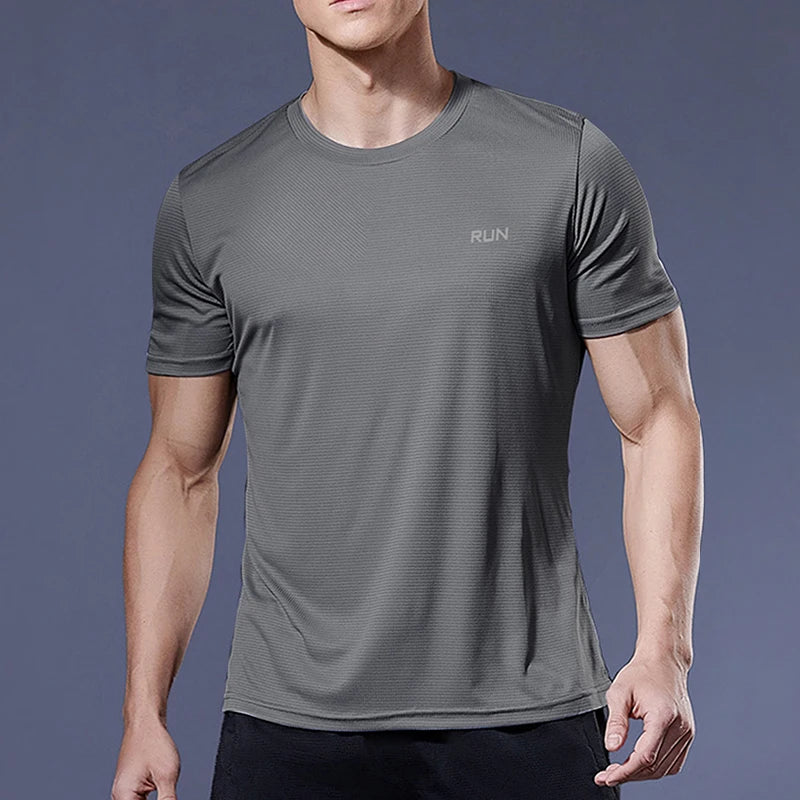 Camiseta interior de manga corta para hombre, camiseta atlética de secado rápido, ropa interior de seda ligera para correr, entrenar y Fitness, 1 unidad