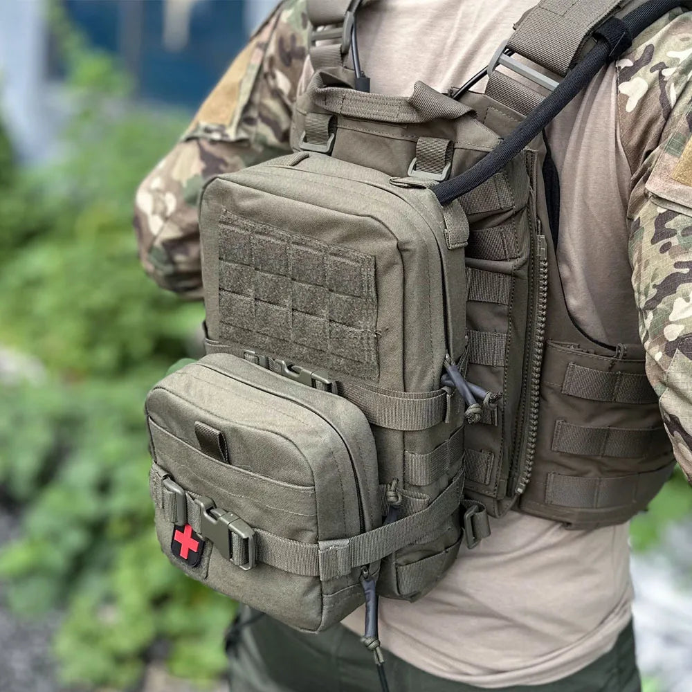 Mini bolsa de hidratación 2 en 1, Mini paquete de hidratación Rip Away IFAK, bolsa médica, parche Med, bolsa MOLLE, bolsa de caza