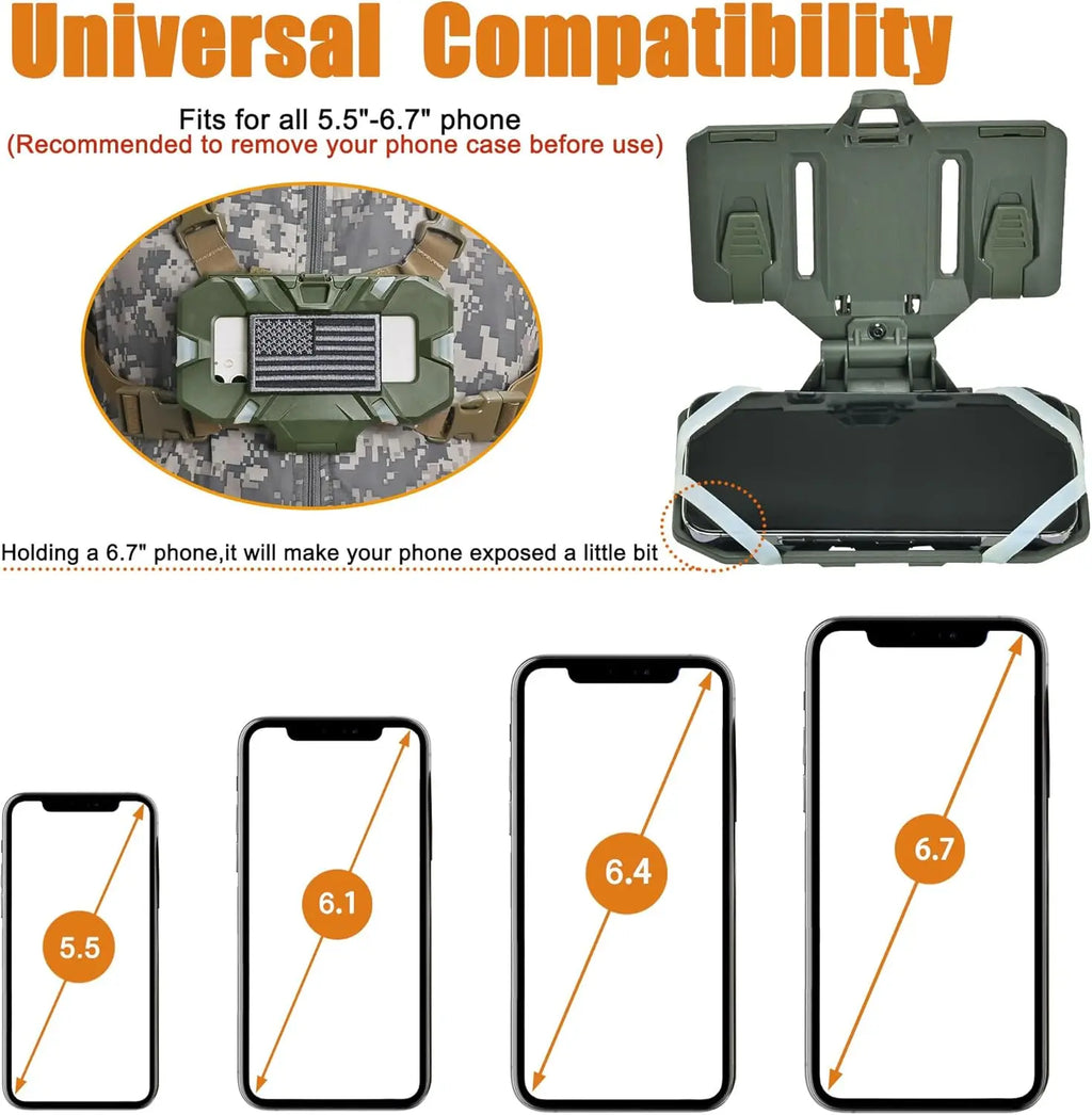 Soporte táctico para teléfono MOLLE, tablero de navegación plegable, equipo de sujeción para teléfono móvil, accesorios para chaleco de caza Airsoft