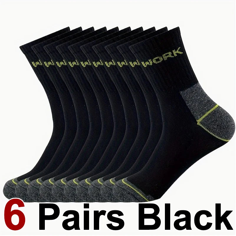 6/12 pares de calcetines de tubo medio a prueba de olores de negocios de alta calidad para hombres calcetines deportivos de ocio transpirables absorbentes del sudor para todas las estaciones