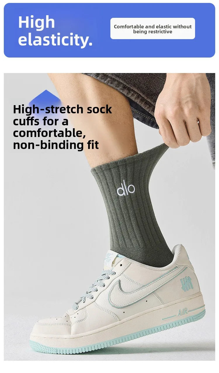 Calcetines dlo de algodón puro antiolor, aptos para todas las estaciones, medias 100% algodón, para jóvenes estudiantes, talla grande, calcetines de baloncesto.