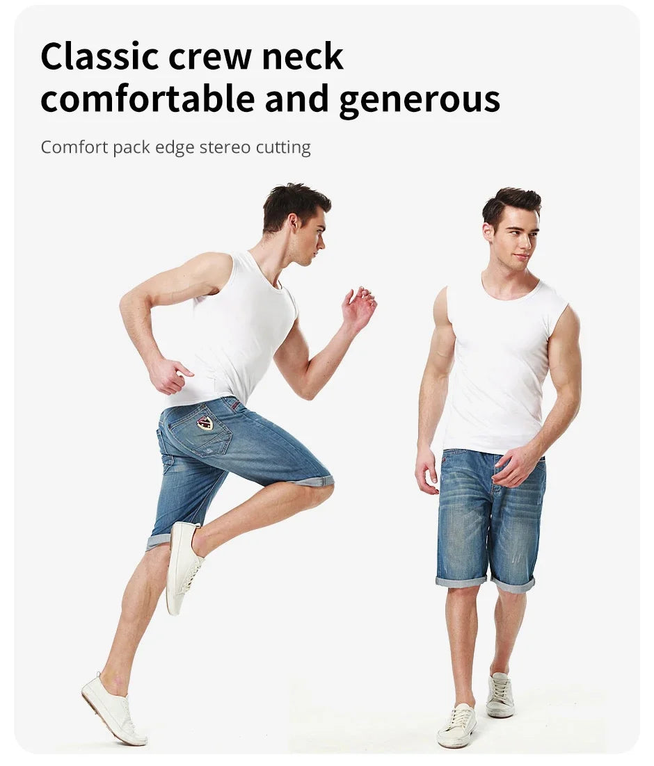 Chaleco ajustado de algodón sin mangas para hombre, 1/3 piezas, con Color de fondo, para ejercicio cómodo y fitness, camiseta sin mangas con
