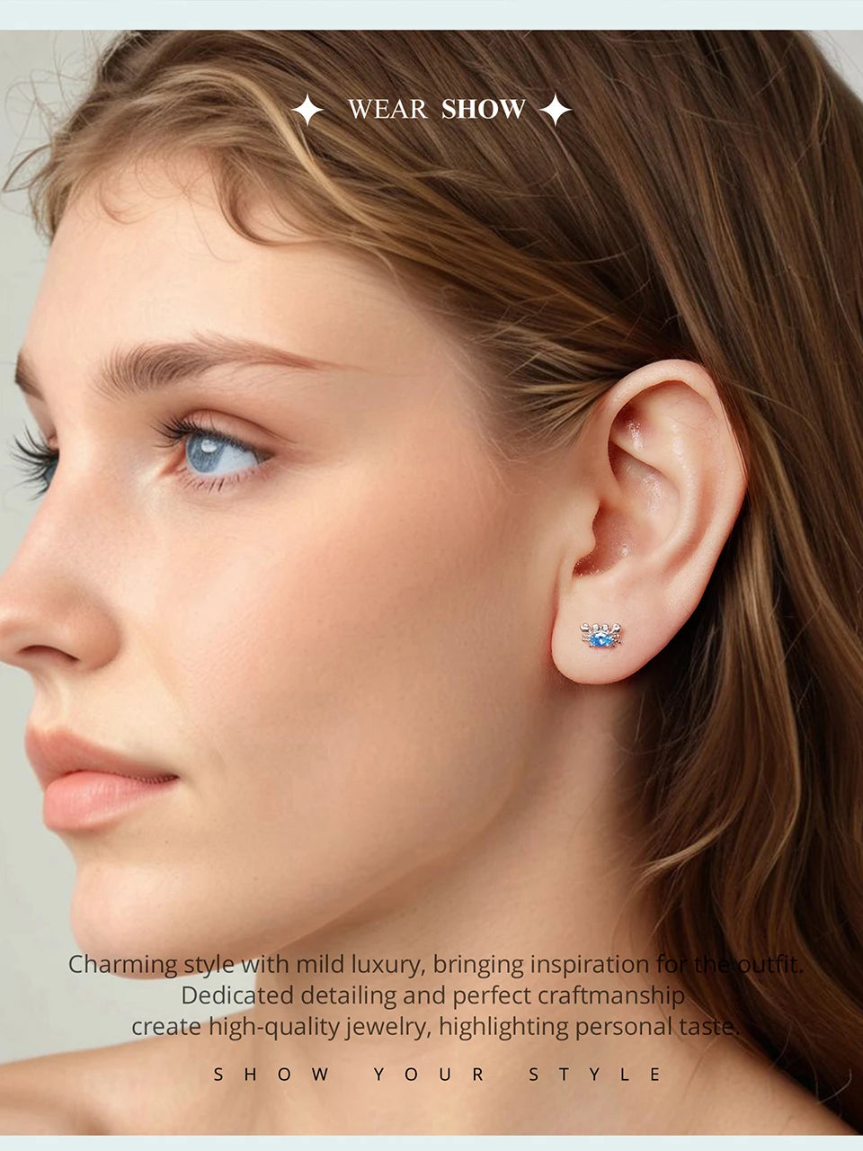 WOSTU-pendientes de plata de ley 925 con diseño de animales y patas bonitas de arcoíris para mujer, aretes con forma de corazón, flor ovalada, circonita, cangrejo, regalo de joyería