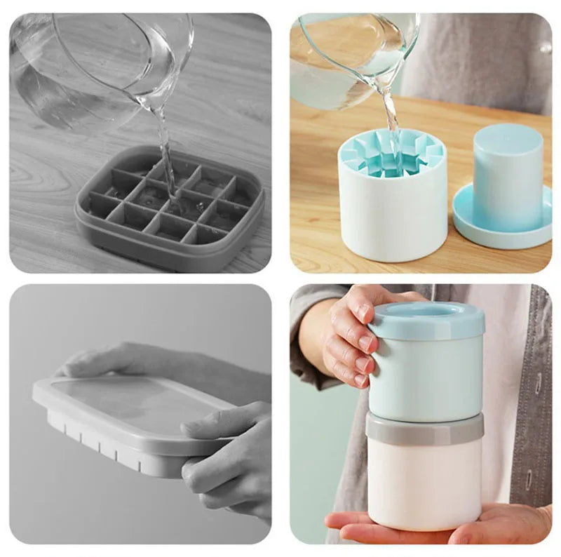 Molde de silicona para cubitos de hielo, cubo de hielo redondo, refrigerador casero DIY de verano, máquina de hielo congelada, molde creativo para cubitos de hielo, herramientas de bar