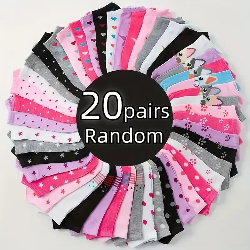 10/15/20/30/40/par de calcetines con estampado de corazones, calcetines tobilleros de color caramelo para el Día de San Valentín, medias y calcetería para mujer