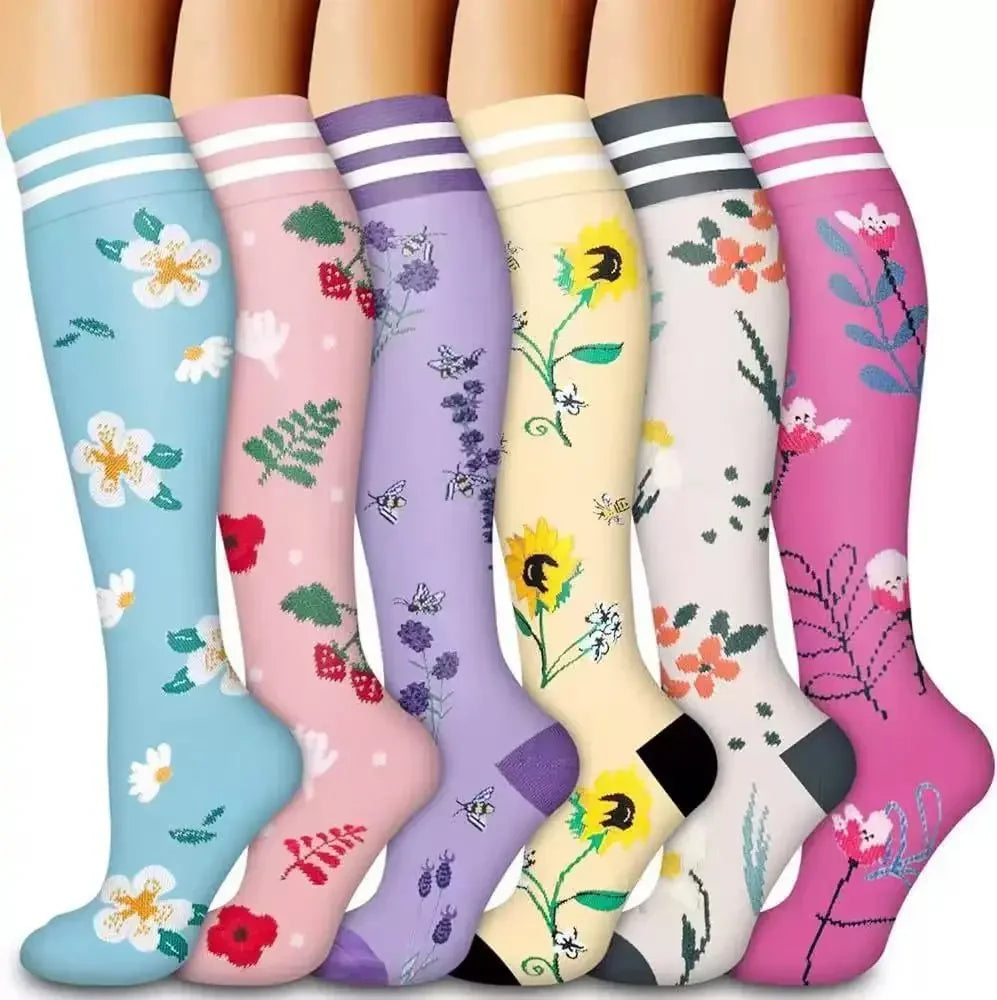 Nuevos calcetines de compresión deportivos para venas varicosas, calcetines médicos de nailon para enfermería, aptos para correr, saltar, antifatiga