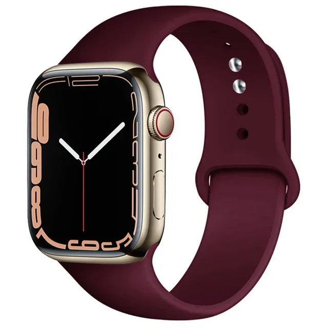 Correa de silicona para Apple Watch, 46mm, 44mm, 45mm, 40mm, 41mm, 42-38mm, 49mm, pulsera deportiva iwatch series 11 10 9 8 7 6 5 SE Ultra3