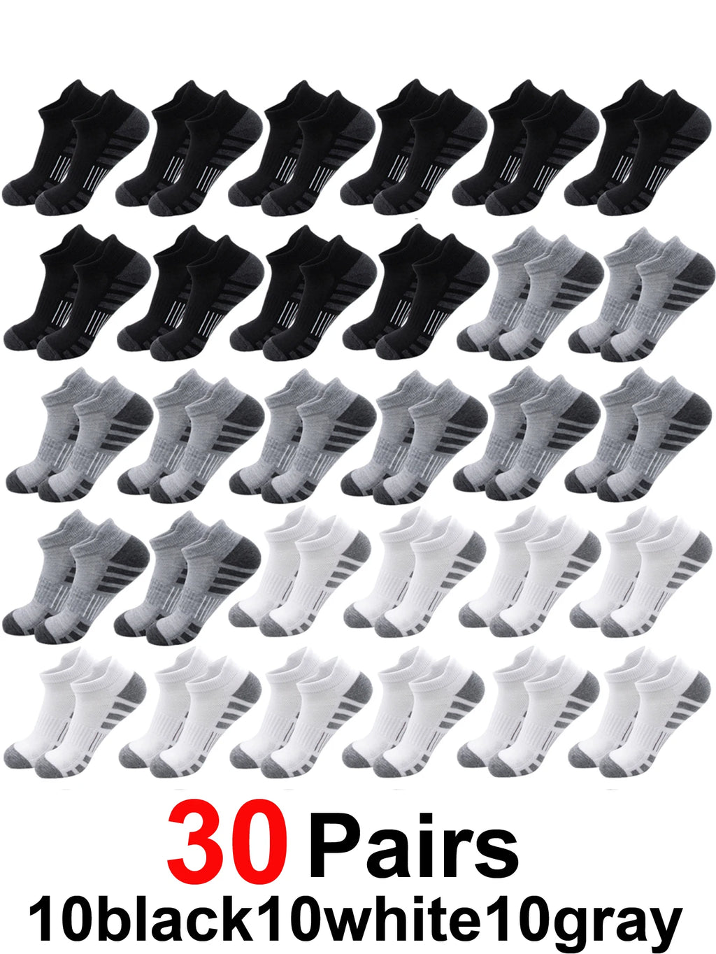 6/24 pares de calcetines deportivos tobilleros para correr, calcetines deportivos acolchados y transpirables de corte bajo para hombres y mujeres