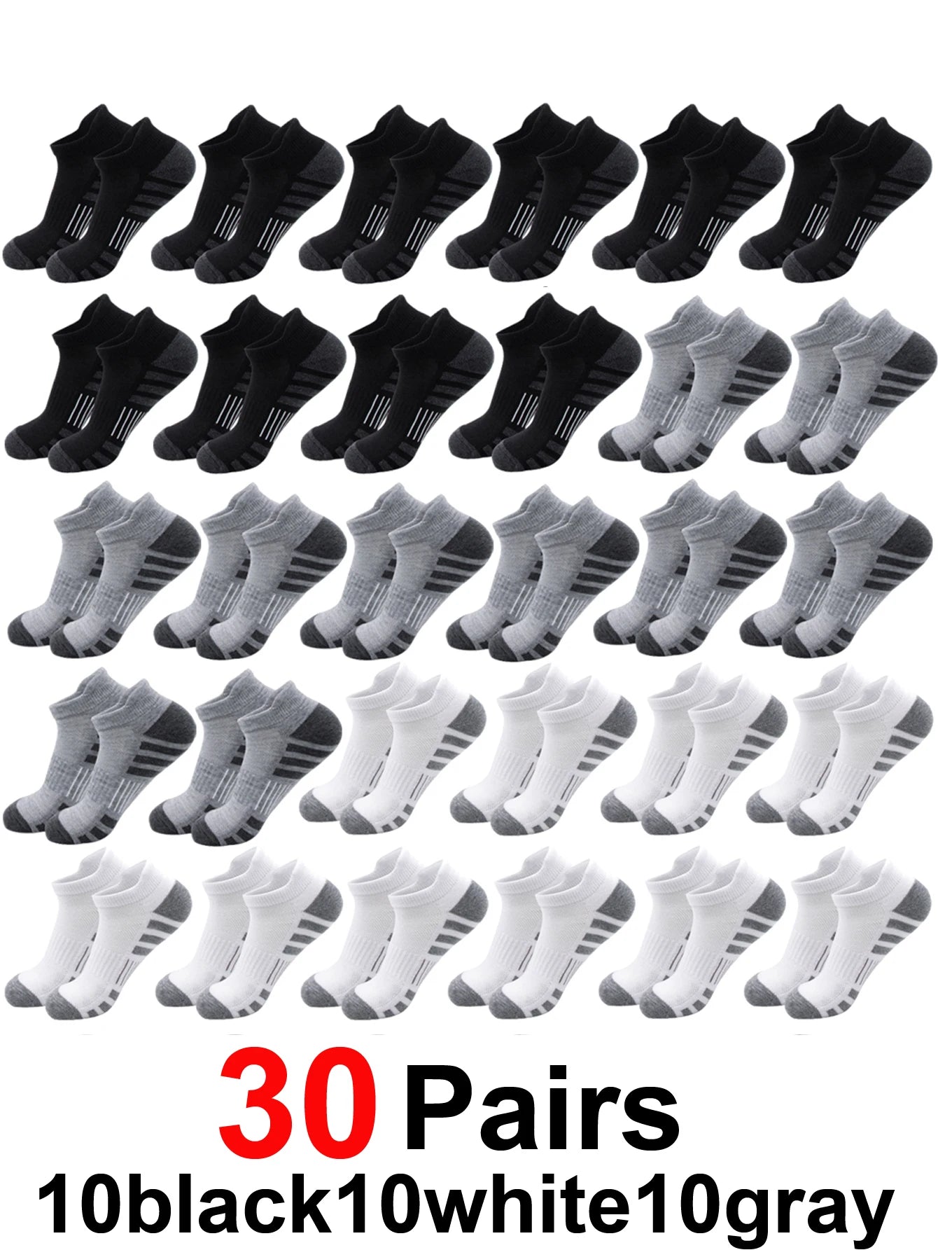 6/24 pares de calcetines deportivos tobilleros para correr, calcetines deportivos acolchados y transpirables de corte bajo para hombres y mujeres