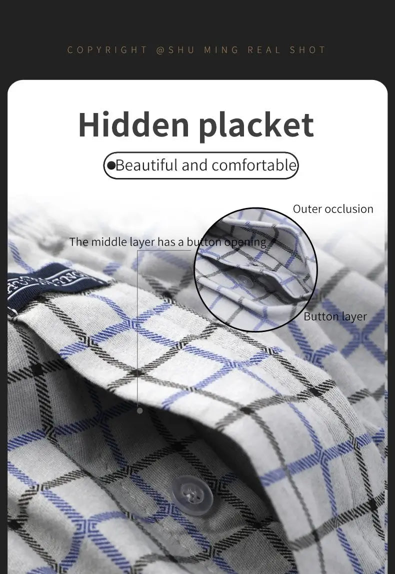 Pantalones Aro de talla grande M-3XL para hombre, ropa interior de celosía de algodón, pantalones cortos holgados de cintura alta para verano, pantalones cortos finos y transpirables para el hogar, calzoncillos con bolsa