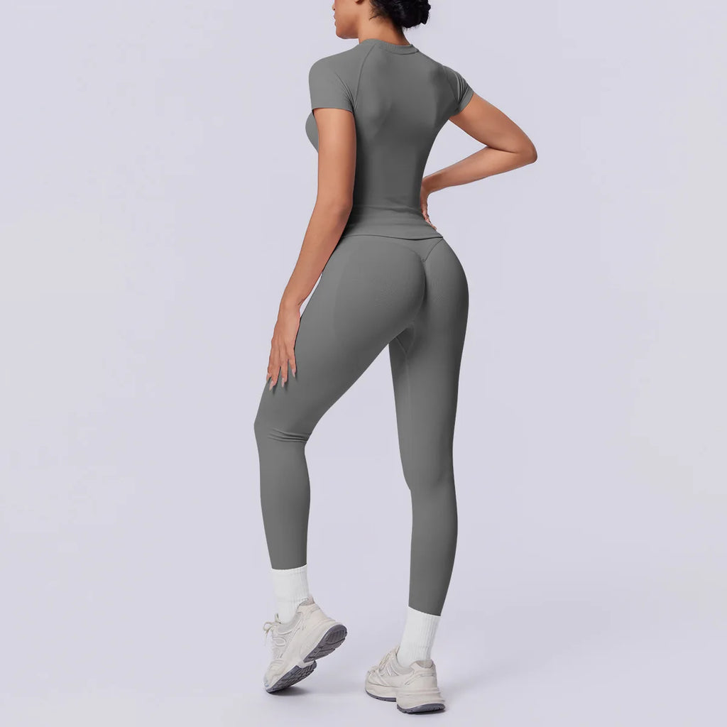 Conjunto Deportivo de Yoga para Mujer, Conjunto de Dos Piezas, Pantalones y Top, Traje Deportivo para Gimnasio, Yoga y Entrenamiento