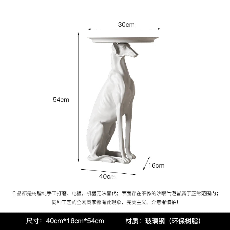 Esculturas de perros grandes para decoración del hogar, mesa de centro, sala de estar, adornos de suelo, bandeja de almacenamiento, estatua, accesorios de decoración del hogar Nórdico