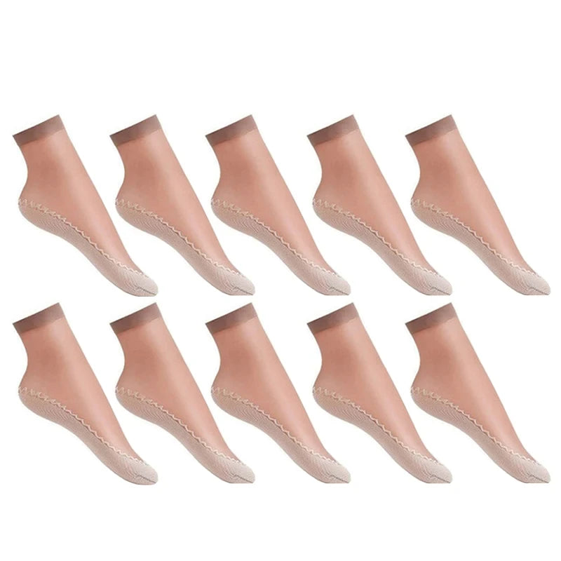 Calcetines transpirables ultrafinos para mujer, medias suaves, informales, ligeras, transparentes, para primavera y verano, 10 pares，calcetines dedos，calcetin mujer，calcetines dedos separados para mujer